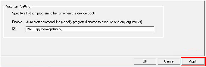Dashboard Python settings